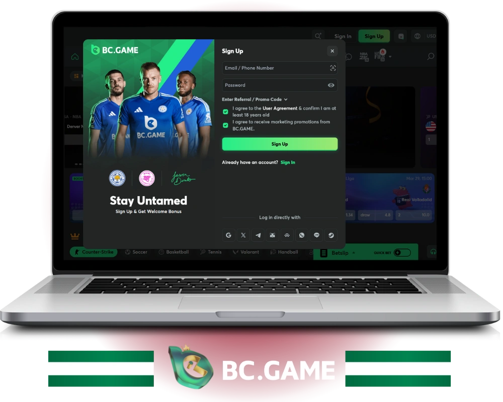 BC Game registration